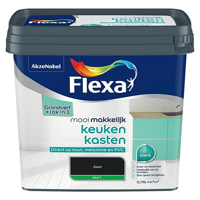 Flexa Mooi Makkelijk Kleurlak (Zwart, 750 ml, Mat) | BAUHAUS