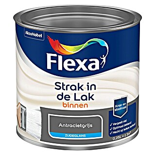 Flexa Strak in de Lak Kleurlak (Antracietgrijs, Zijdeglans, 250 ml, Op waterbasis)
