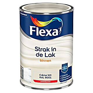 Flexa Strak in de Lak Kleurlak (Crème wit, Hoogglans, Op waterbasis, 1,25 l)