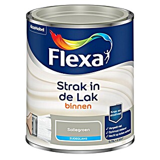 Flexa Strak in de Lak Kleurlak (Saliegroen, Zijdeglans, Op waterbasis, 750 ml)