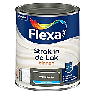 Flexa Strak in de Lak Kleurlak (Woudgroen, Zijdeglans, Op waterbasis, 750 ml)