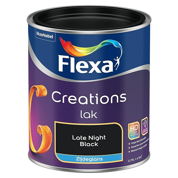 Flexa Creations Kleurlak (Late Night, Zijdeglans, 750 ml, Op waterbasis) | BAUHAUS