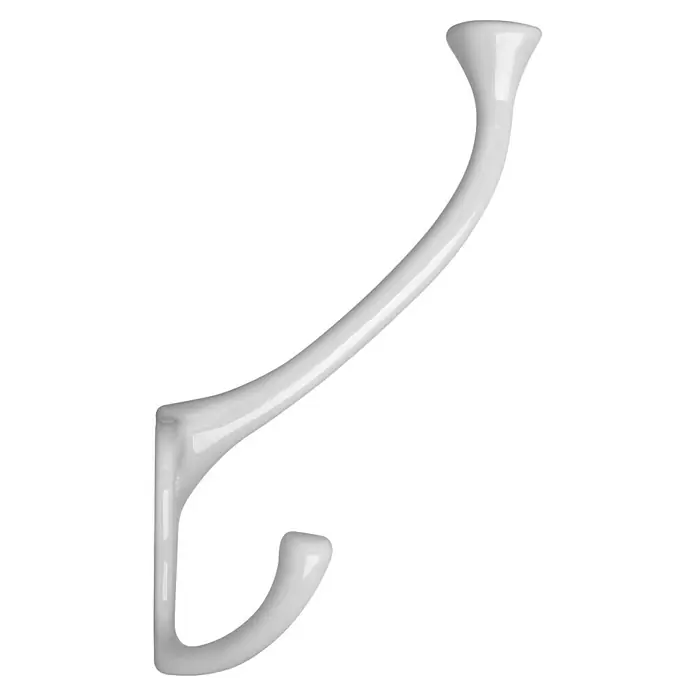 Walteco Garderobenhaken Katany - L x B x H: 65 x 65 x 115 mm, Anzahl Haken: 3 Stk., Mattweiß - Doppelter, weißer Wandhaken aus Keramik zur stilvollen Aufbewahrung von Kleidung und Accessoires. Elegante und funktionale Garderobenlösung.