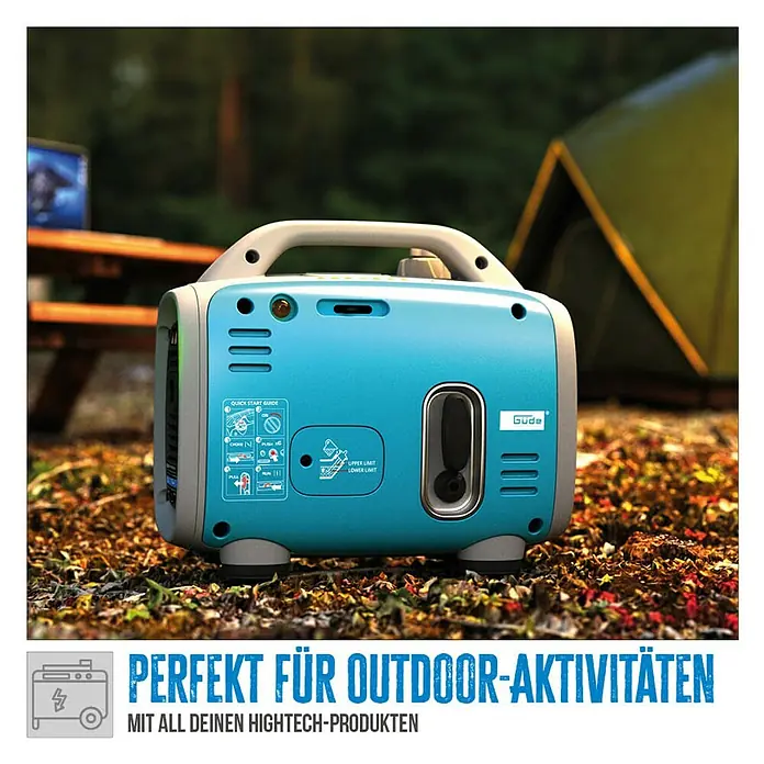 Güde Stromerzeuger 800-1 - 0,8 kW, Tankvolumen: 2,1 l - Das blaue Güde Stromaggregat, ideal für Outdoor-Aktivitäten, versorgt Ihre Hightech-Produkte zuverlässig mit Strom.