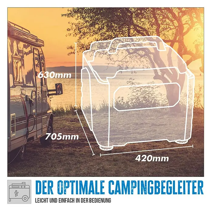 Güde Stromerzeuger 6600-3 E - 6,6 kW, Tankvolumen: 18,5 l, Verbrauch: 4 l/h - Der optimale Campingbegleiter: Die Abmessungen der tragbaren Powerstation sind 630x705x420 mm. Leicht und einfach in der Bedienung.