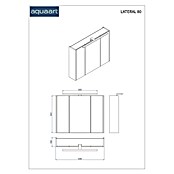 Aquaart LED omarica z ogledalom Lateral  (Do x Š x V: 83,8 x 16 x 64 cm, Bela) | 3697 - Badmöbelprogramm Marke | DADC - Möbel | DAD - Badausstattung | DA - Badausstattung/Bäderwelt | D - Sanitär | BAUHAUS
