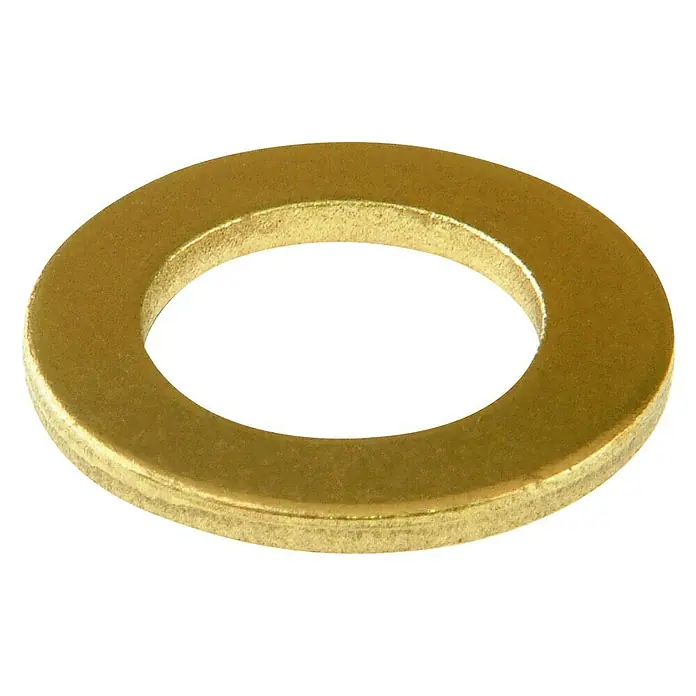 Unterlegscheibe - Innendurchmesser: 8,4 mm, Außendurchmesser: 15 mm, Messing, Blank, 6 Stk. - Ansicht von oben