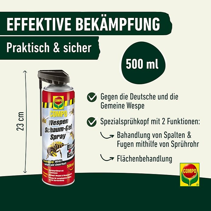Compo Wespen-Spray Schaum-Gel (500 ml) | BAUHAUS