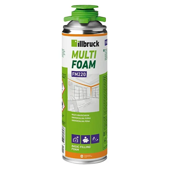 Illbruck Bauschaum FM220 - 500 ml - Dose Illbruck Multi-Schaum FM220, ein vielseitiger Bauschaum für verschiedene Anwendungen, ideal zum Füllen und Isolieren von Fugen und Hohlräumen.