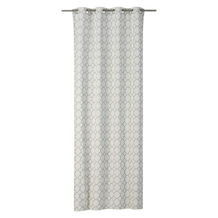 Rasch Home Ösenschal Alhambra (140 x 255 cm, 100 % Polyester, Weiß/Grau)