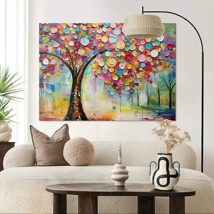 Reinders Glasbild Life Tree Colourful (Life Tree Colourful, B x H: 100 x 140 cm) | BAUHAUS
