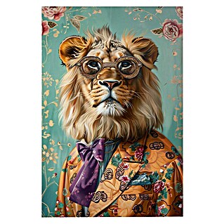 Reinders Glasbild Sophisticated Lion (Sophisticated Lion, B x H: 78 x 116 cm)
