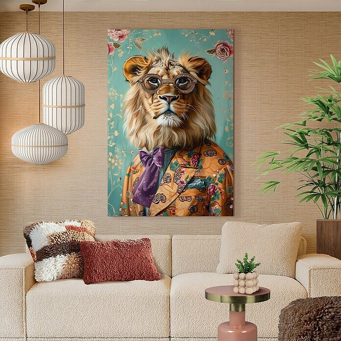 Reinders Glasbild Sophisticated Lion (Sophisticated Lion, B x H: 78 x 116 cm) | BAUHAUS