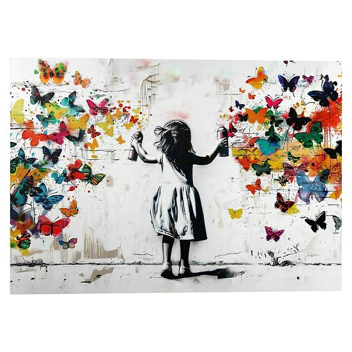 Reinders Glasbild Girl Spraying (Girl Spraying, B x H: 100 x 140 cm) | BAUHAUS