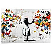 Reinders Glasbild Girl Spraying (Girl Spraying, B x H: 100 x 140 cm) | BAUHAUS