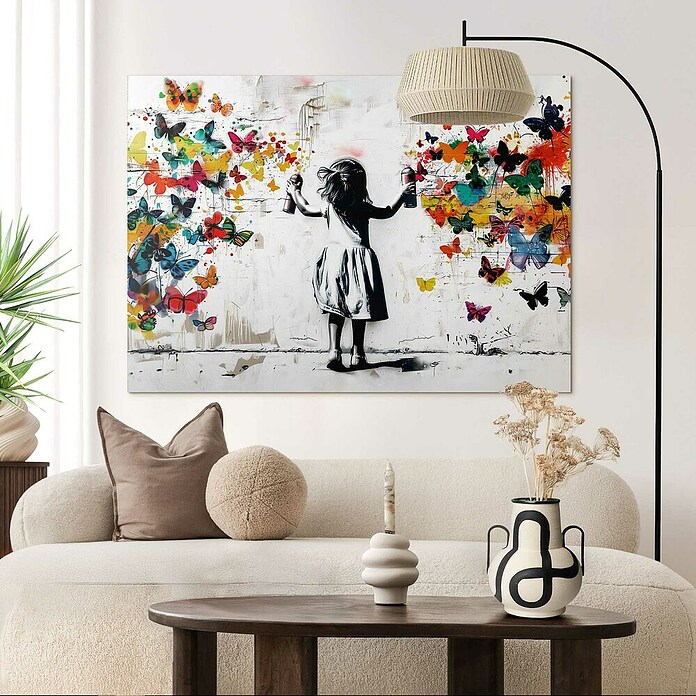 Reinders Glasbild Girl Spraying (Girl Spraying, B x H: 100 x 140 cm) | BAUHAUS