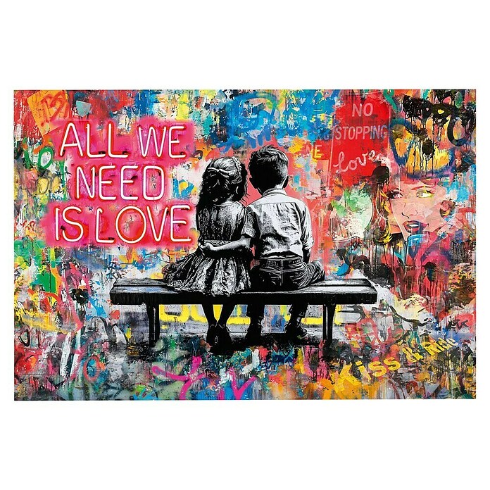 Reinders Glasbild All We need is love (All We need is love, B x H: 78 x 116 cm) | BAUHAUS