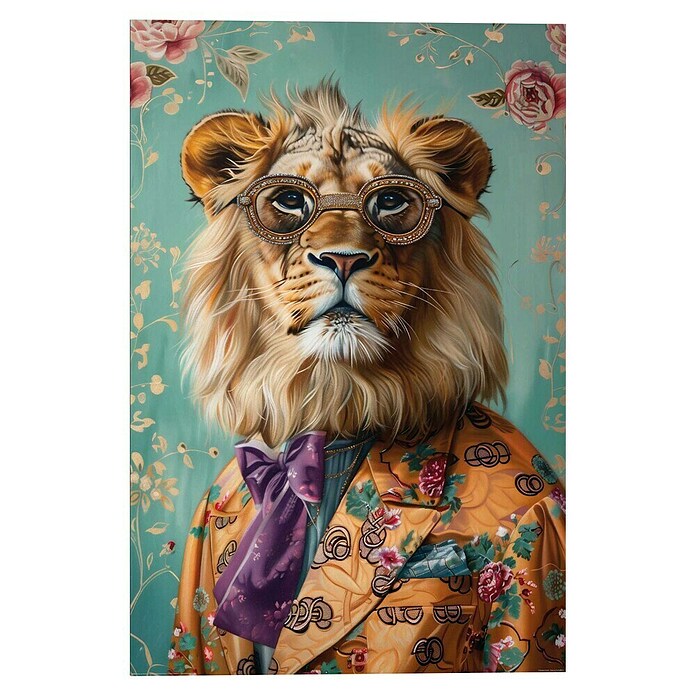 Reinders Glasbild Dandy Lion Portrait (Dandy Lion Portrait, B x H: 60 x 90 cm) | BAUHAUS