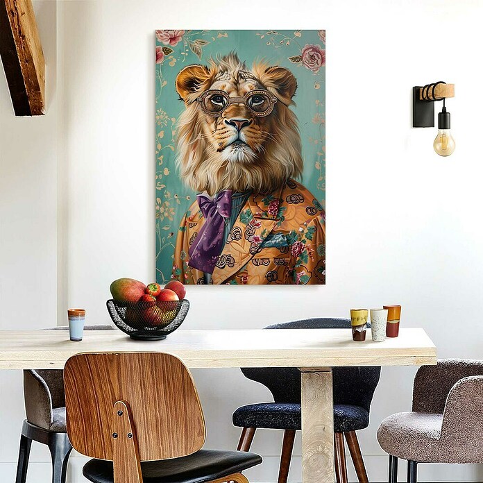 Reinders Glasbild Dandy Lion Portrait (Dandy Lion Portrait, B x H: 60 x 90 cm) | BAUHAUS