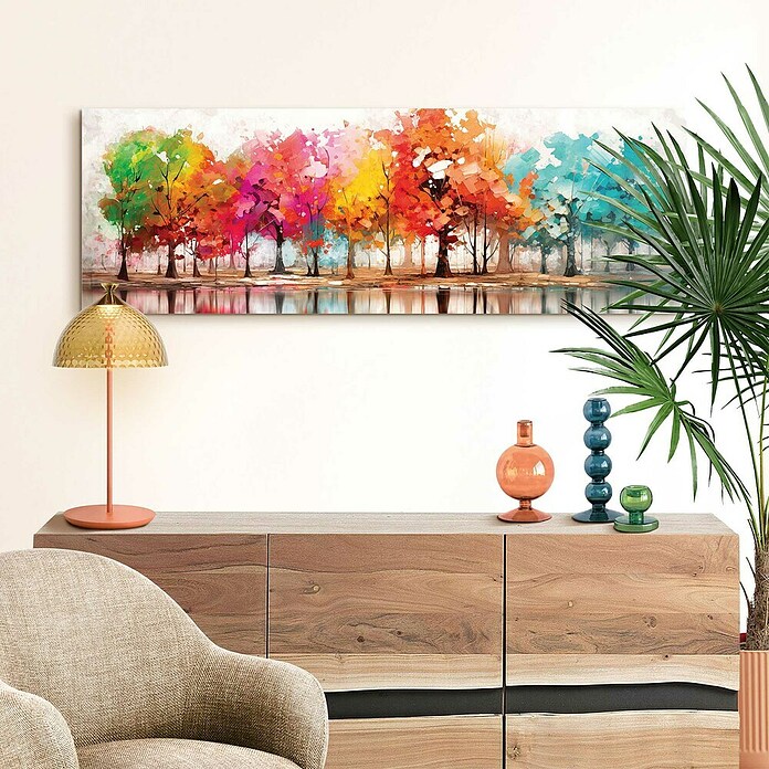 Reinders Glasbild Colour Forest (Colour Forest, B x H: 40 x 118 cm) | BAUHAUS