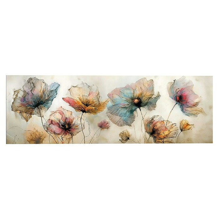 Reinders Glasbild Aquarel Flowers (Aquarel Flowers, B x H: 52 x 156 cm) | BAUHAUS
