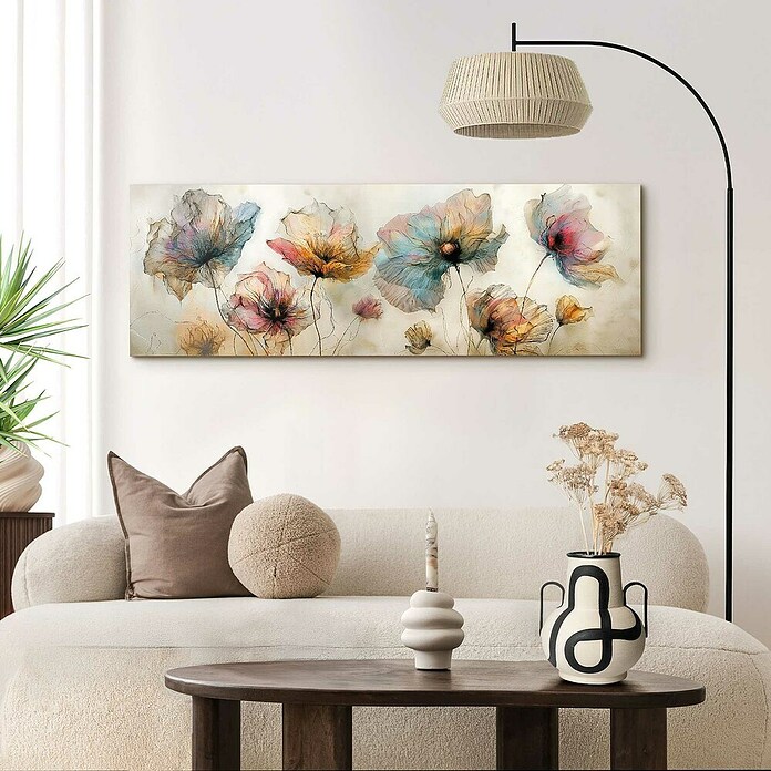 Reinders Glasbild Aquarel Flowers (Aquarel Flowers, B x H: 52 x 156 cm) | BAUHAUS