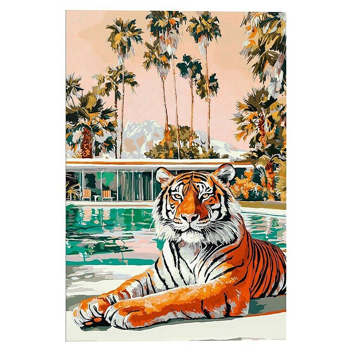 Reinders Glasbild Vintage Tiger (Vintage Tiger, B x H: 60 x 90 cm) | BAUHAUS