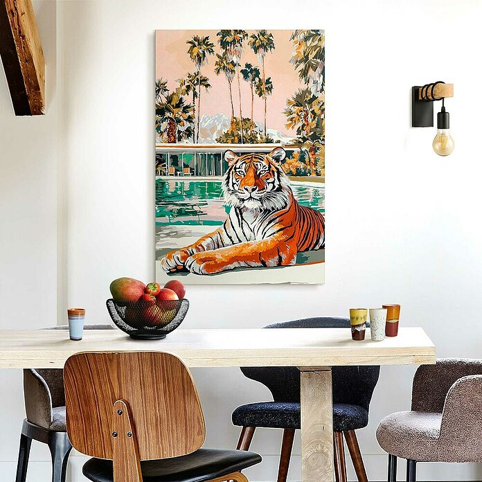Reinders Glasbild Vintage Tiger (Vintage Tiger, B x H: 60 x 90 cm) | BAUHAUS