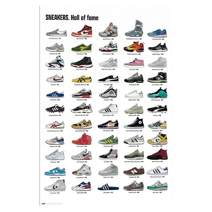 Reinders Glasbild Sneakers Hall of Fame (Sneakers Hall of Fame, B x H: 60 x 90 cm) | BAUHAUS