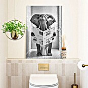 Reinders Glasbild Elephant Toilet (Elephant Toilet, B x H: 60 x 90 cm) | BAUHAUS