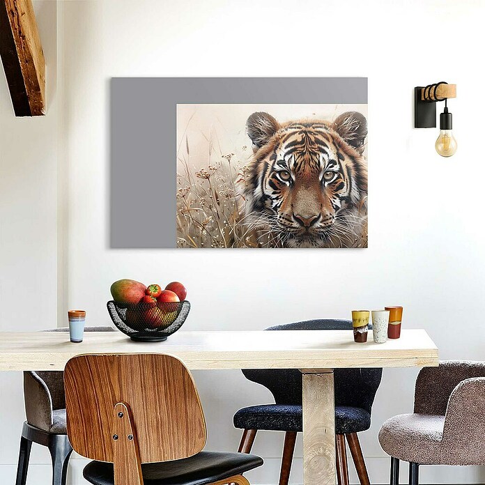 Reinders Glasbild Hunting Tiger (Hunting Tiger, B x H: 60 x 90 cm) | BAUHAUS