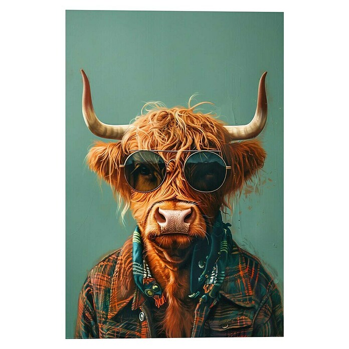 Reinders Glasbild Cool Cow (Cool Cow, B x H: 60 x 90 cm) | BAUHAUS