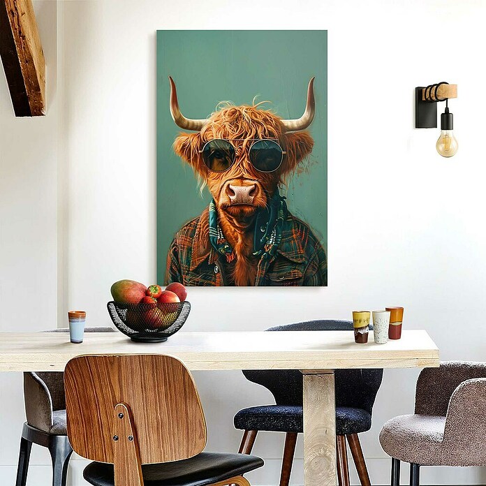 Reinders Glasbild Cool Cow (Cool Cow, B x H: 60 x 90 cm) | BAUHAUS