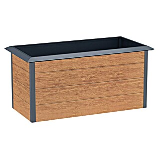 Gardol Hochbeet in Holzoptik (150 x 70 x 76 cm, Stahl, Braun)