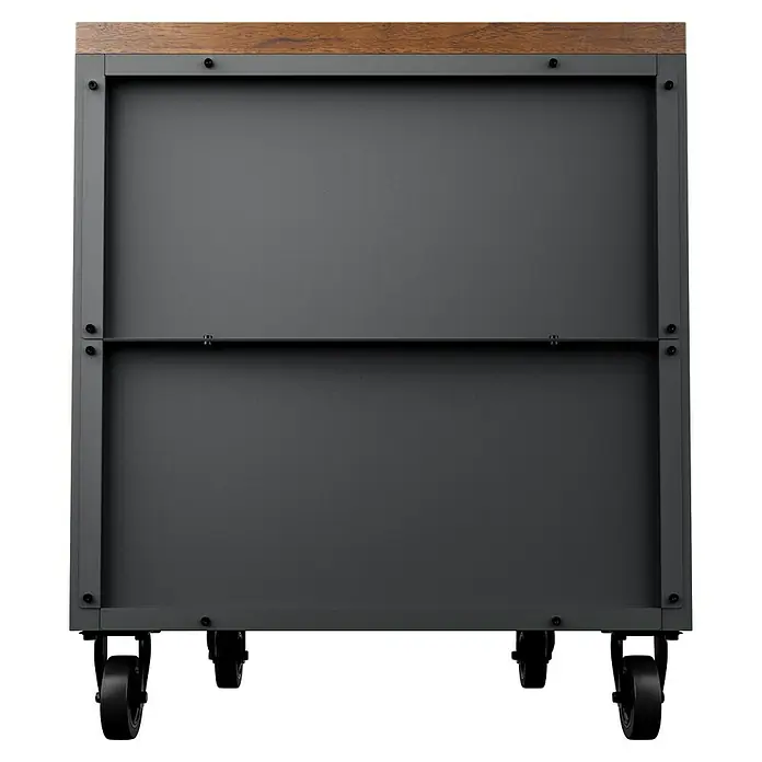 ToughBuilt Cajonera con ruedas - L x An x Al: 47 x 71 x 84 cm, Capacidad de carga: 181 kg, Número de cajones: 4 ud. - Armario metálico con tapa de madera y ruedas. El mueble tiene dos compartimentos y un aspecto industrial elegante para la oficina o estudio.