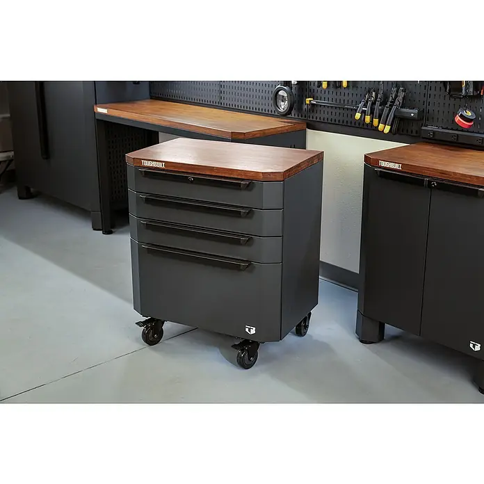 ToughBuilt Cajonera con ruedas - L x An x Al: 47 x 71 x 84 cm, Capacidad de carga: 181 kg, Número de cajones: 4 ud. - El cofre de herramientas de tres cajones ToughBuilt es ideal para guardar herramientas en el taller o en el garaje. ¡Ideal para herramientas manuales!