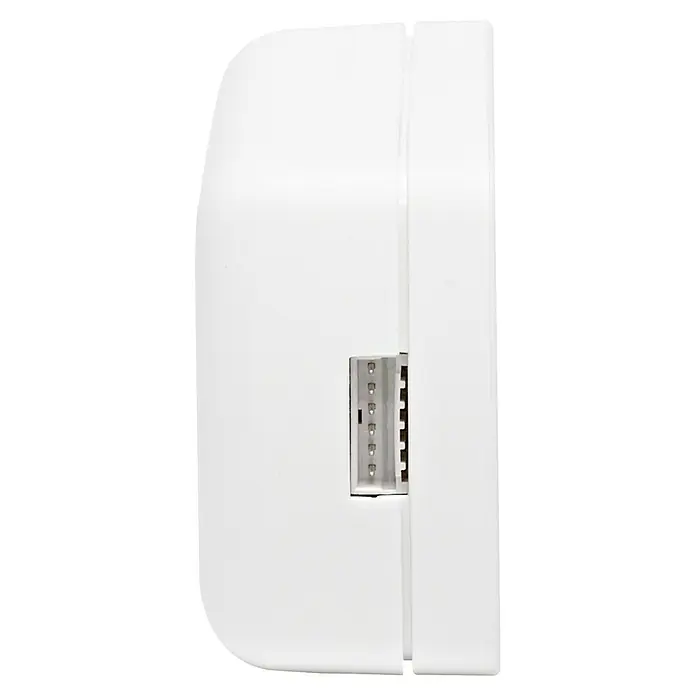 Homematic IP LED-Stripes Set - Länge: 2 m, RGBW, 24 W - Detailaufnahme einer weißen Smart Home-Komponente mit sichtbarem Anschluss, ideal für die Hausautomation.