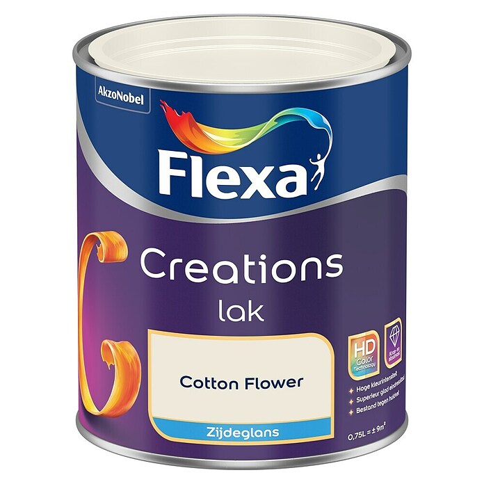 Flexa Creations Kleurlak (Cotton Flower, Zijdeglans, 750 ml, Op waterbasis) | BAUHAUS