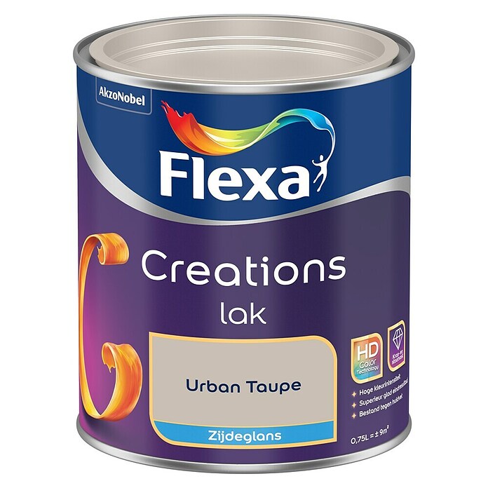 Flexa Creations Kleurlak (Urban Taupe, Zijdeglans, 750 ml, Op waterbasis) | BAUHAUS