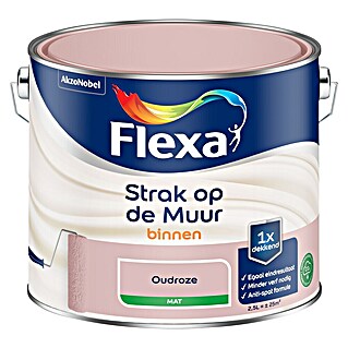 Flexa Strak op de Muur Muurverf (Oudroze, Mat, 2,5 l)
