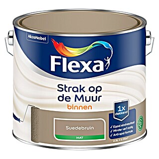 Flexa Strak op de Muur Muurverf (Suedebruin, Mat, 2,5 l)