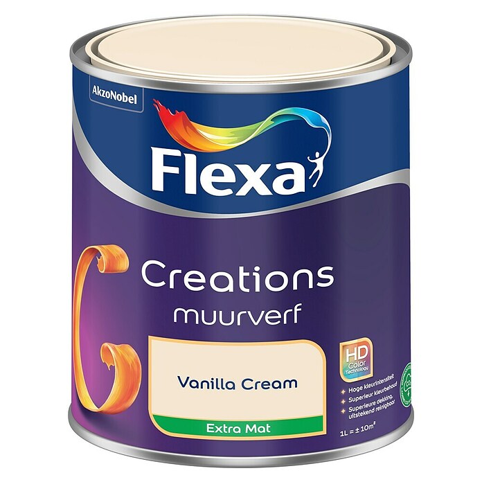 Flexa Creations Muurverf (Vanilla Cream, Extra mat, 1 l) | BAUHAUS