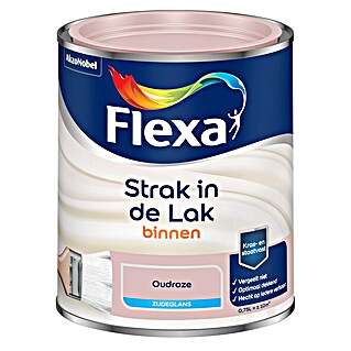 Flexa Strak in de Lak Kleurlak (Oudroze, Zijdeglans, Op waterbasis, 750 ml)