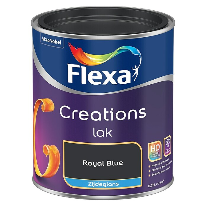 Flexa Creations Kleurlak (Royal Blue, Zijdeglans, 750 ml, Op waterbasis) | BAUHAUS