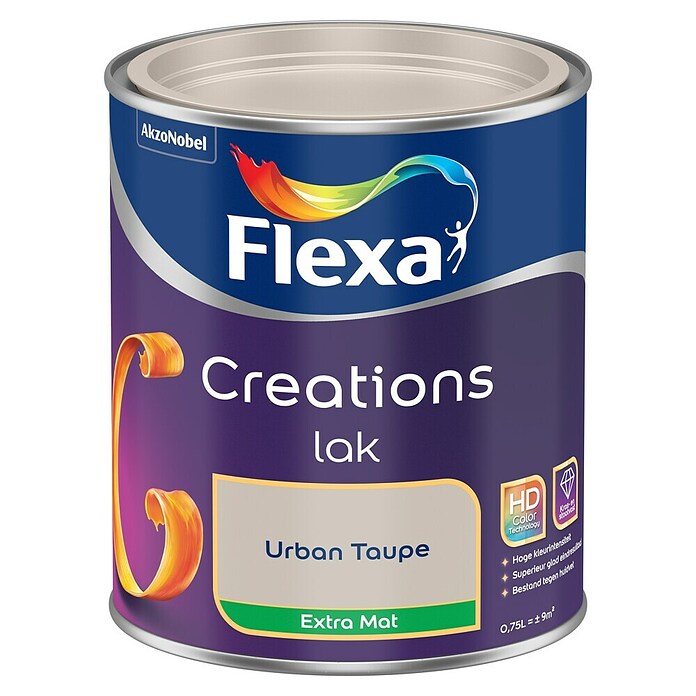 Flexa Creations Kleurlak (Urban Taupe, Extra mat, 750 ml, Op waterbasis) | BAUHAUS