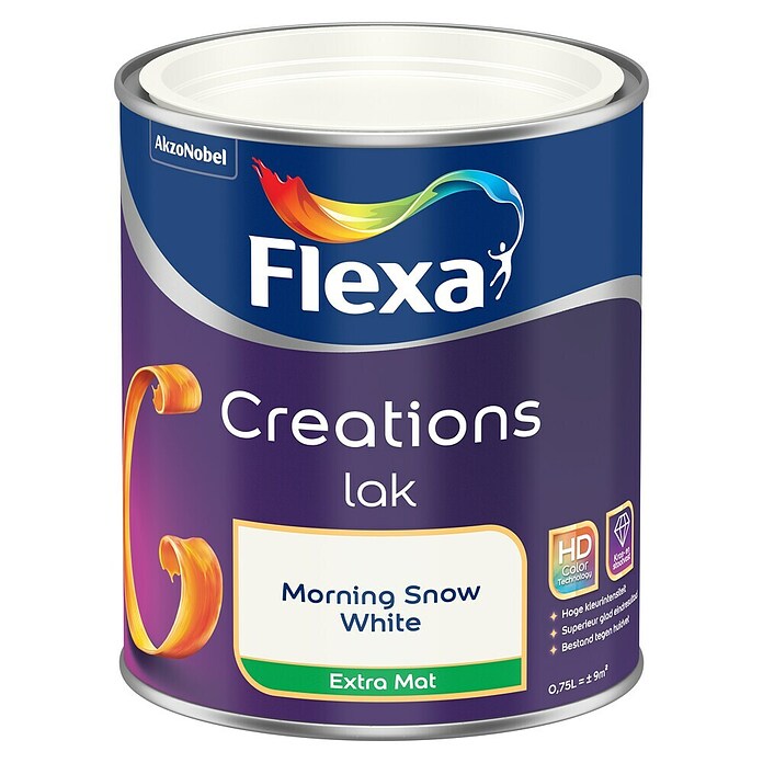 Flexa Creations Kleurlak (Morning Snow White, Extra mat, 750 ml, Op waterbasis) | BAUHAUS