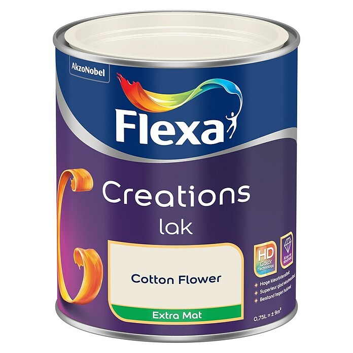 Flexa Creations Kleurlak (Cotton Flower, Extra mat, 750 ml, Op waterbasis) | BAUHAUS