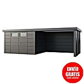 Telluria Caseta metálica Classico 3330 con salón a la derecha y 2 ventanas (Medidas ext. (An x Pr): 692 x 318 cm, Acero, Antracita, Sin set) | BAUHAUS