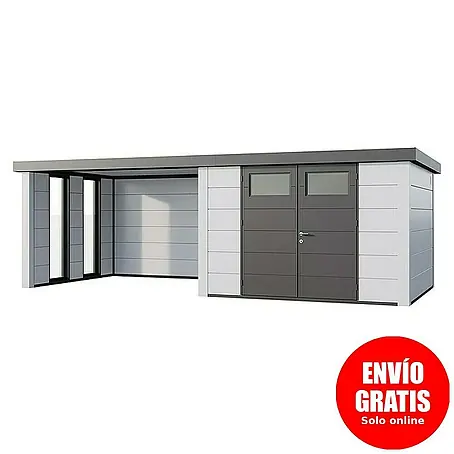 Telluria  Caseta para jardín Classico 3330 con salón a la izquierda y 2 ventanas