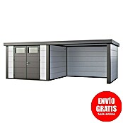 Telluria Caseta metálica Classico 3330 con salón a la derecha (Medidas ext. (An x Pr): 692 x 318 cm, Acero, Blanco/Antracita, Sin set) | BAUHAUS